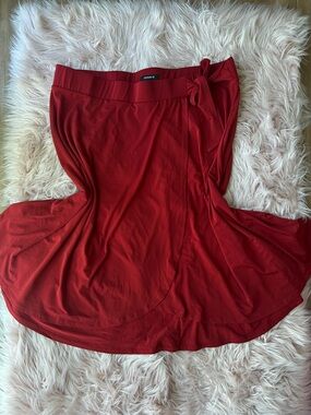 torrid Burnt Orange Wrap Style Midi Skirt 3X Plus Size